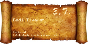 Bedi Tivadar névjegykártya
